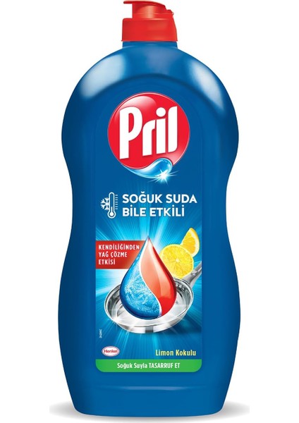 Pril Power Limon Kokulu 5+ Yağ Çözme Etkili Elde Yıkama Sıvı Bulaşık Deterjanı 1 x 1350 G , Limon 1.35KG fiyatları