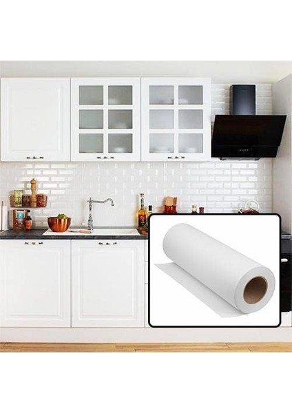 Stickerart Mat Beyaz Mobilya ve Dolap Kaplama Folyosu 61 cm 61 cm x 1 Metre