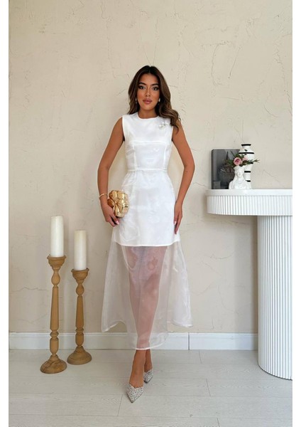 Organze Detaylı Zarif Elbise modelleri