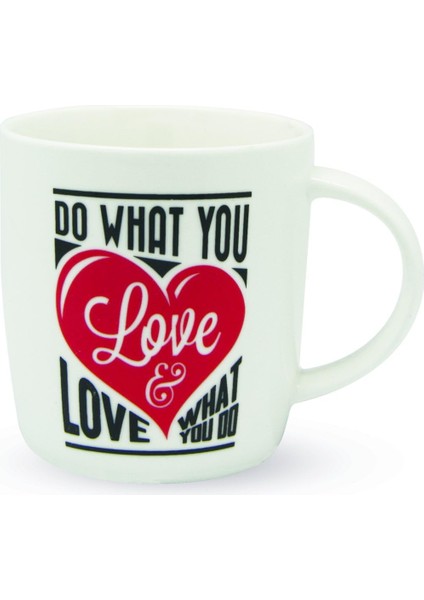 Buongiorno Aphorism Fincan, Seramik China, Beyaz, Çap 9 cm