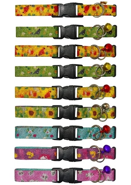 Desenli Zilli Kedi Tasması