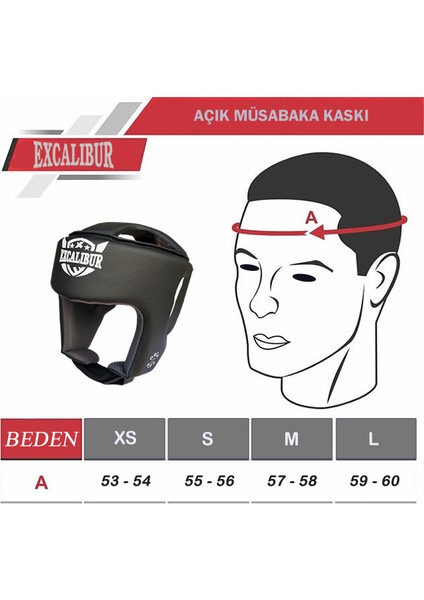 Açık Boks Kickboks Kaskı Siyah XS indirimleri