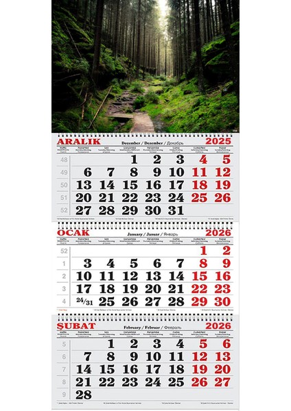 2026 Yılı Gemici Takvimi- Sakson Isviçre Milli Parkı