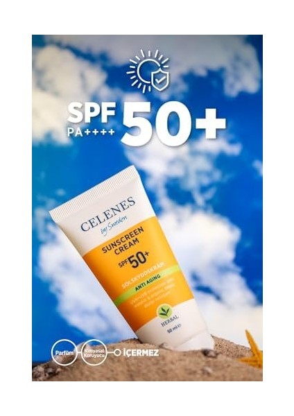 Celenes Herbal Yaşlanma Karşıtı Güneş Kremi, 50+ Spf, 50ML