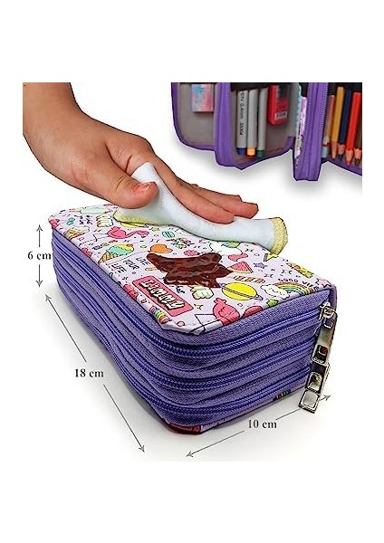 Kutusu - Organizer Vegan Deri Üç Bölmeli -Mor fiyatları