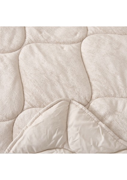43182 Çift Kişilik Kadife Yorgan - Krem - 195X215 cm modelleri