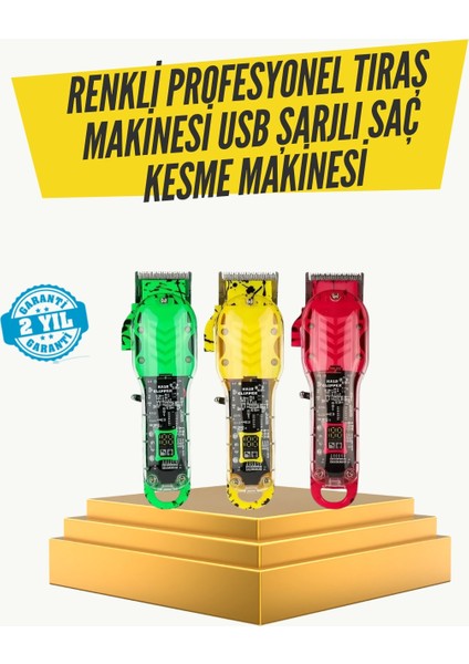. Sessiz Motorlu Titanyum Bıçaklı Saç ve Sakal Kesme Makinesi