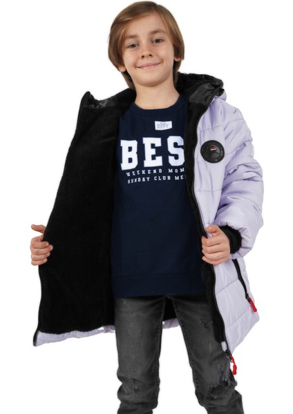 İçi Kürklü Su ve Rüzgar Geçirmez Erkek Çocuk Mont