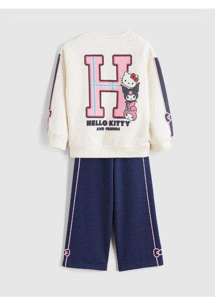 Barbosa Kuromi-Hello Kitty Baskılı Şardonsuz Sweatshırt Eşortman 2'li Kız Çoçuk Takım modelleri