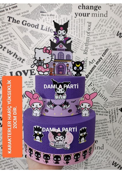 Kuromi Maket Pasta Mor, Kuromi Doğum Günü Parti Malzemeleri