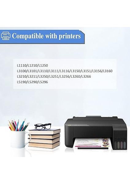 103 Mürekkep Şişesi Epson Şişe 103 Mürekkep C13T00S64A ile Uyumlu L1200 Serisi L1210 L1250 L3100 Serisi L3110 L3111 L3116 L3150 L3151 (4 Paket, Siyah Camgöbeği Sarı Kırmızı) fiyatları