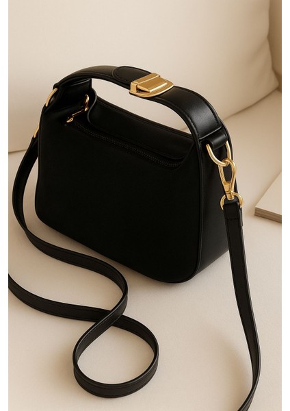 Lüks Süet Deri Detaylı Altın Aksesuarlı Omuz ve Çapraz Çanta fiyatları