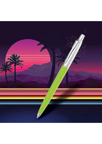 Jotter Originals Tükenmez Kalemler | Retrowave Koleksiyonu | Karayip Mavisi ve Elma Yeşili | Mavi Mürekkep | Orta Nokta | 2 Adet modelleri