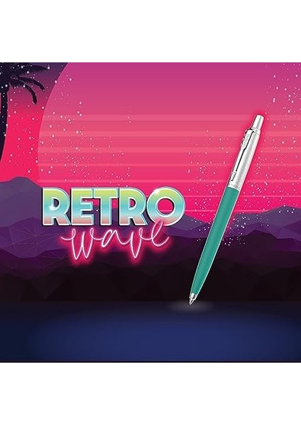 Jotter Originals Tükenmez Kalemler | Retrowave Koleksiyonu | Karayip Mavisi ve Elma Yeşili | Mavi Mürekkep | Orta Nokta | 2 Adet fırsatları