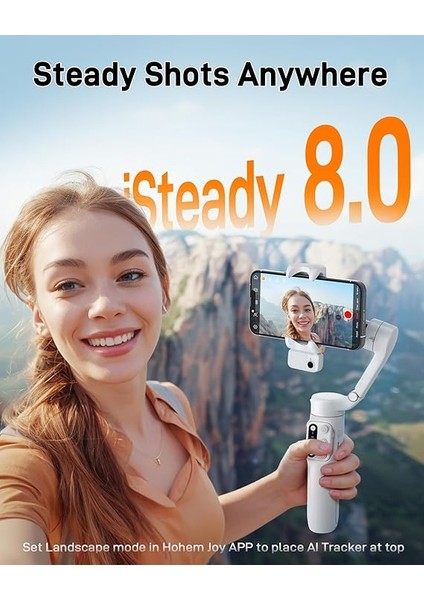 Isteady V3 Gimbal Akıllı Telefon, Yükseltilmiş 3 Eksenli Gimbal Stabilizatör, Manyetik Aı Izleyici, Çıkarılabilir Kontrolör, Entegre Genişletilmiş Direk ve Tripod, Canlı Yayın Için Katlanabilir modelleri
