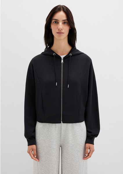 Fermuarlı Siyah Sweatshirt 1S10440-900 indirimleri