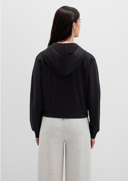 Fermuarlı Siyah Sweatshirt 1S10440-900