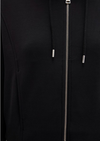 Fermuarlı Siyah Sweatshirt 1S10440-900