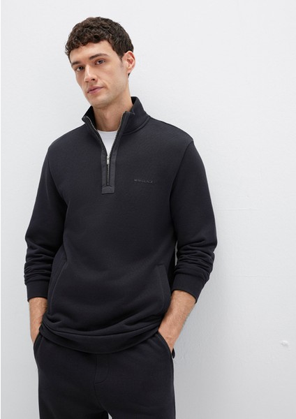 Yarı Fermuarlı Siyah Sweatshirt 0S10477-900 fiyatları