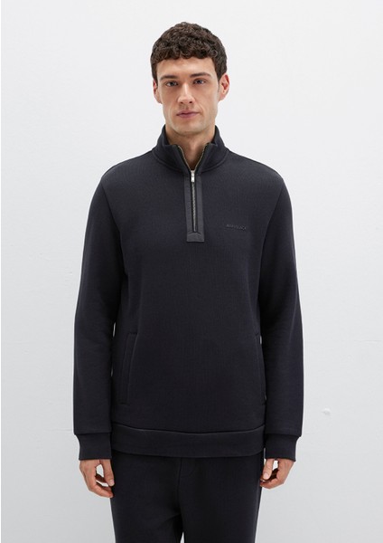 Yarı Fermuarlı Siyah Sweatshirt 0S10477-900 fırsatları