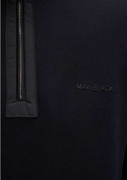 Yarı Fermuarlı Siyah Sweatshirt 0S10477-900