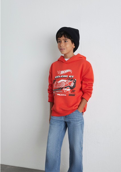 Hot Wheels Baskılıı Turuncu Sweatshirt 6S10156-88523