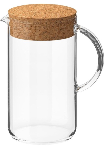 Kapaklı Sürahi 22 x 18 x 12 Cm, Şeffaf Cam