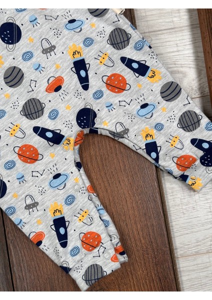 Pamuklu Uzay Desenli Ikili Erkek Bebek Takım modelleri