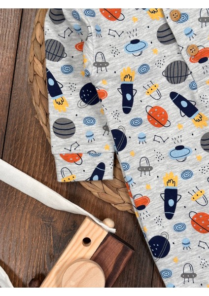 Pamuklu Uzay Desenli Ikili Erkek Bebek Takım fırsatları