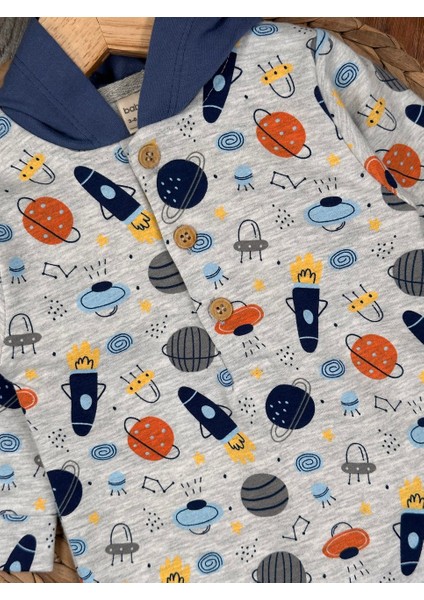 Pamuklu Uzay Desenli Ikili Erkek Bebek Takım indirimleri