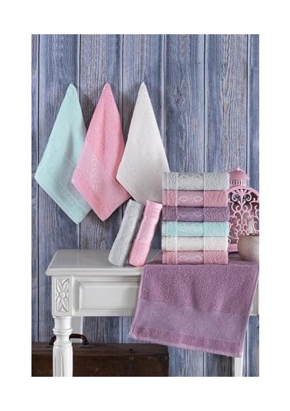 Tekstil | 12'li 30X50 cm El ve Yüz Havlu Seti | Mutfak Havlusu Renkli modelleri