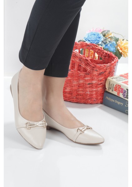 Klasik Taşlı Sivri Burun Kadın Babet fiyatları