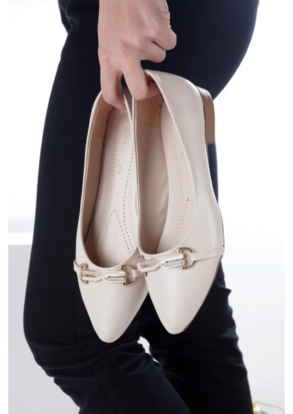 Klasik Taşlı Sivri Burun Kadın Babet modelleri