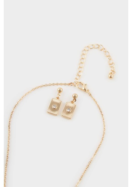 Kadın Gold 2'li Kolye Küpe Seti F7726AXNS modelleri