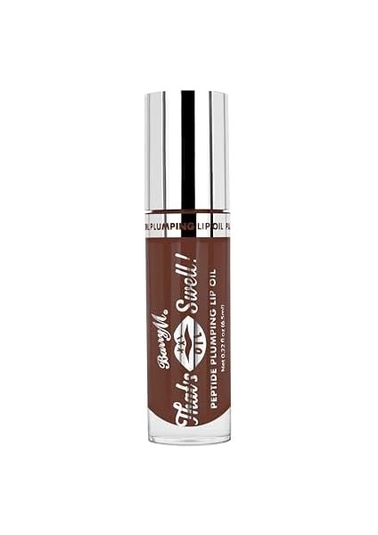Barry M That&apos;s Swell! Peptide Plumping Lip Oil Dolgunlaştırıcı Dudak Ruju Lip Gloss Hazelnut Haze Saf ve Doğal Kahverengi