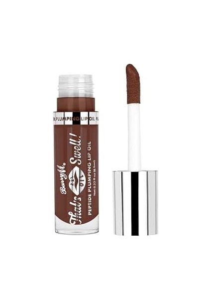 Barry M That&apos;s Swell! Peptide Plumping Lip Oil Dolgunlaştırıcı Dudak Ruju Lip Gloss Hazelnut Haze Saf ve Doğal Kahverengi modelleri