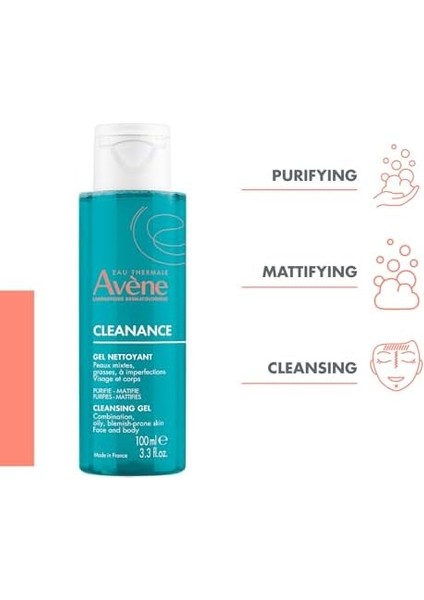 Avene Avene Cleanance Gel Nettoyant - Yüz ve Vücut Temizleme Jeli 100ML 1 Paket (1 x 1 Adet)
