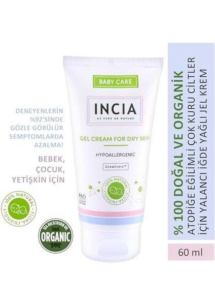 INCIA%100 Doğal Atopiğe Eğilimli Ciltler Için Jel Krem Çok Kuru Ciltler Için Yalancı Iğde Yağı 60 ml modelleri
