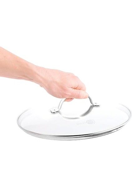Evrensel Cam Kapak, Kızartma Tavası ve Tencere Için, Paslanmaz Çelik Saplı, Bulaşık Makinesinde Yıkanabilir – 20 Cm, Şeffaf fiyatları