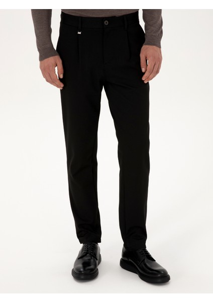 Erkek Siyah Carrot Fit Flanel Kanvas Pantolon 50308722-VR046 fiyatları