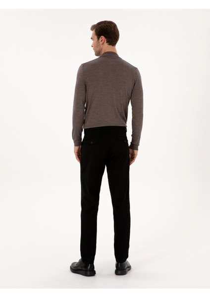 Erkek Siyah Carrot Fit Flanel Kanvas Pantolon 50308722-VR046 fırsatları