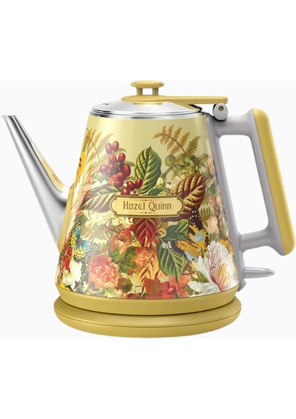 Retro Çiçek Desenli Çift Cidarlı Su Isıtıcısı