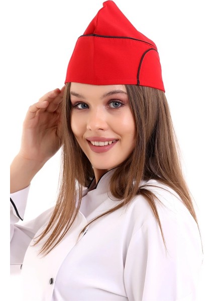 Aşçı Kayık Kep - Kırmızı Siyah Biyeli