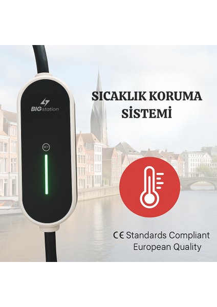 Bıgstation 11KW Taşınabilir Akıllı Ev Ac Şarj Cihazı Wi-Fi Destekli Kablolu fırsatları