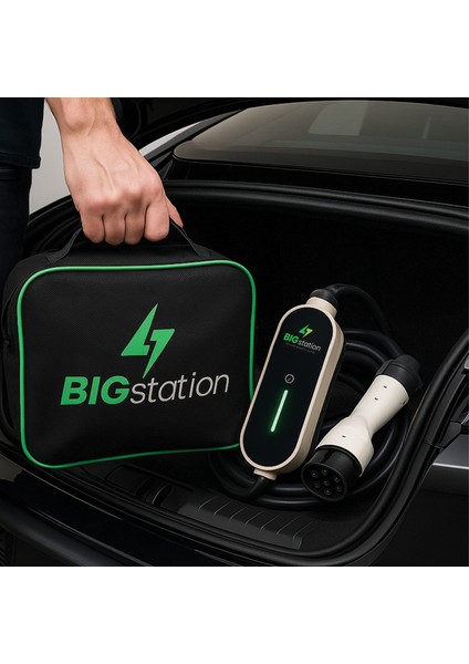 Bıgstation 11KW Taşınabilir Akıllı Ev Ac Şarj Cihazı Wi-Fi Destekli Kablolu