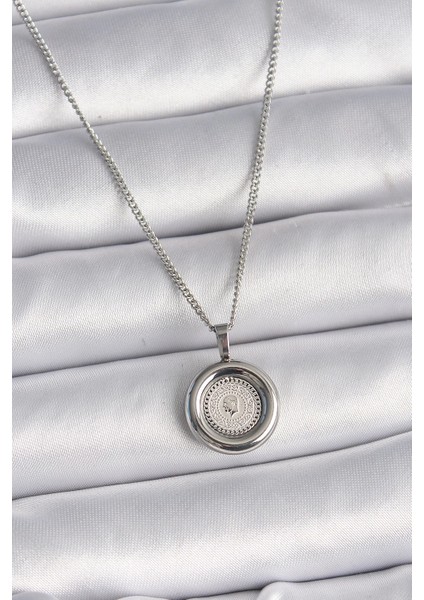 Bfs 316L Çelik Gümüş Renk Zincir Gümüş Renk Altın Model Kadın Kolye