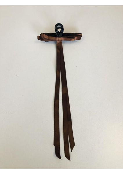 Kadın Renkli Kurdaleli Siyah Mandal Toka (10 Cm)