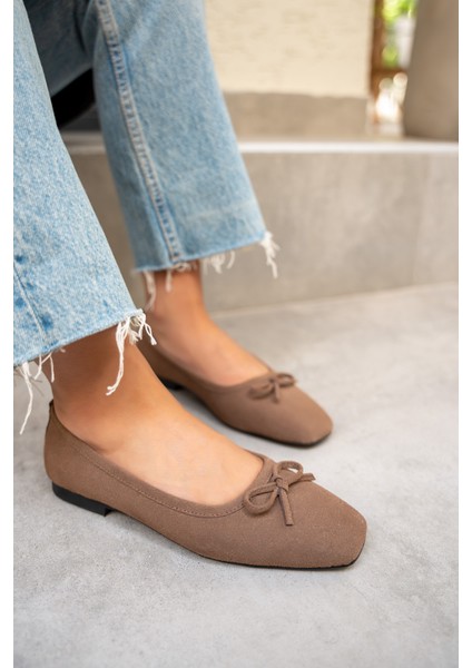 Linda Acı Kahve Süet Fiyonk Detaylı Babet fiyatları