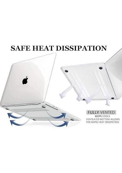 MacBook Air 13.6 2022 M2 A2681 Ince Sararmayan Şeffaf MacBook Crystal Ishield Kapak Sert Kabuk Koruma Kılıfı modelleri