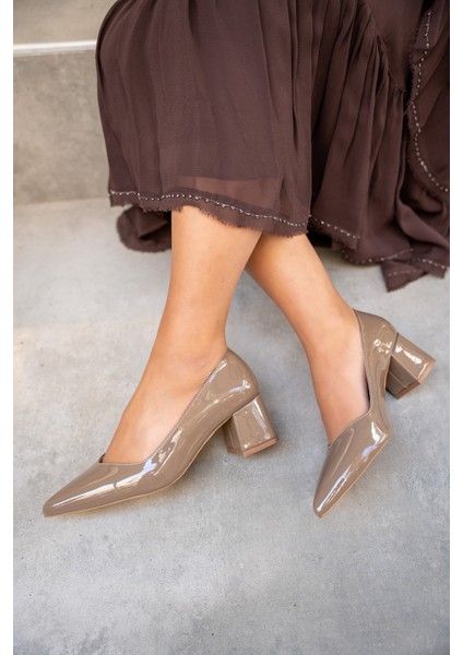 Fiona Vizon Rugan Kalın Topuklu Ayakkabı modelleri